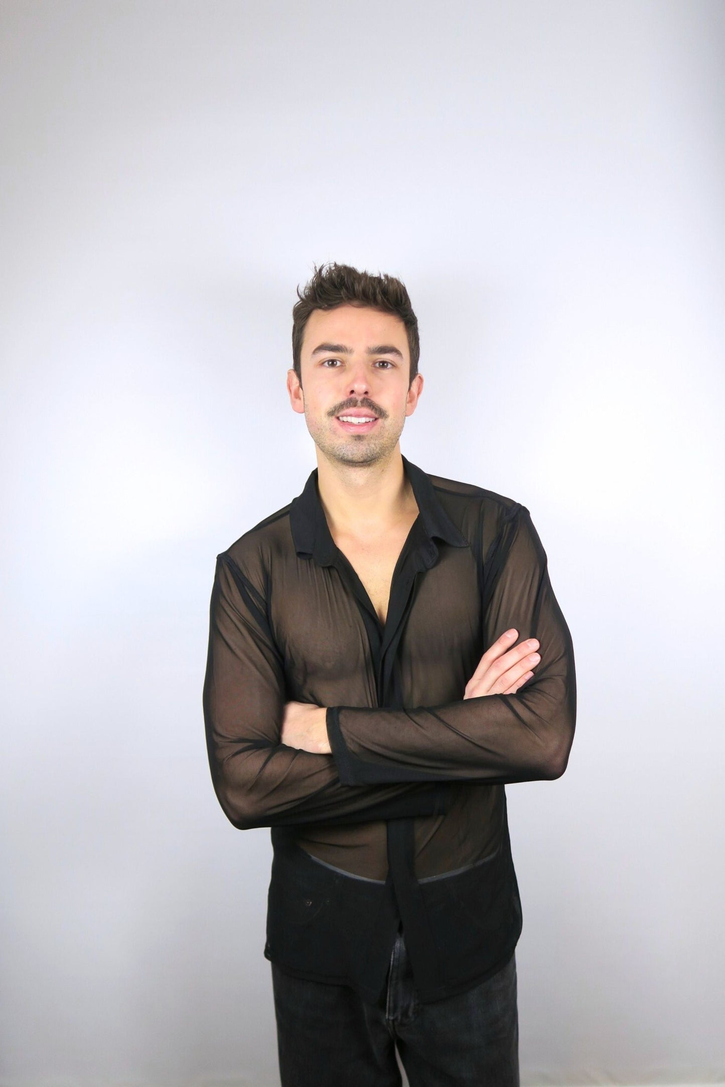Chemise transparente midnite mesh noir homme soiree festival