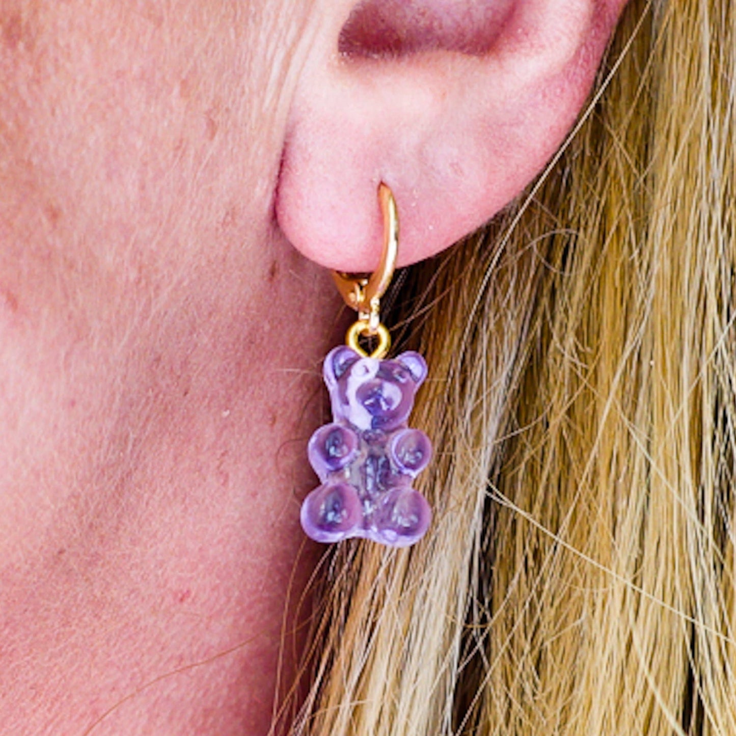 boucles d'oreille gummy mauve midnite bijoux