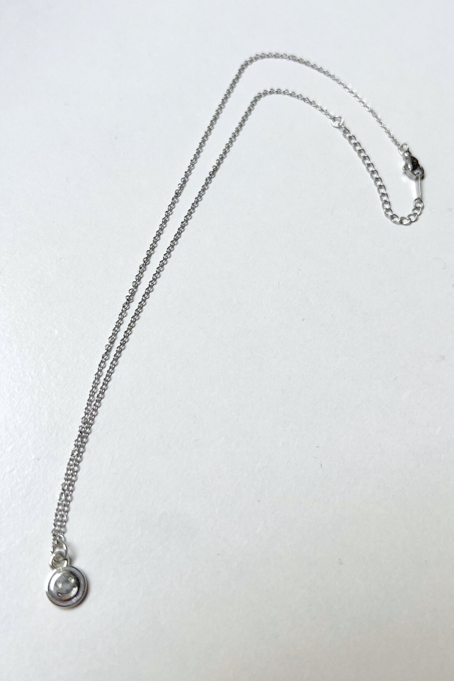 collier midnite argent acier inoxydable smiley summer diamant homme femme chaine fine pendentif summer festival