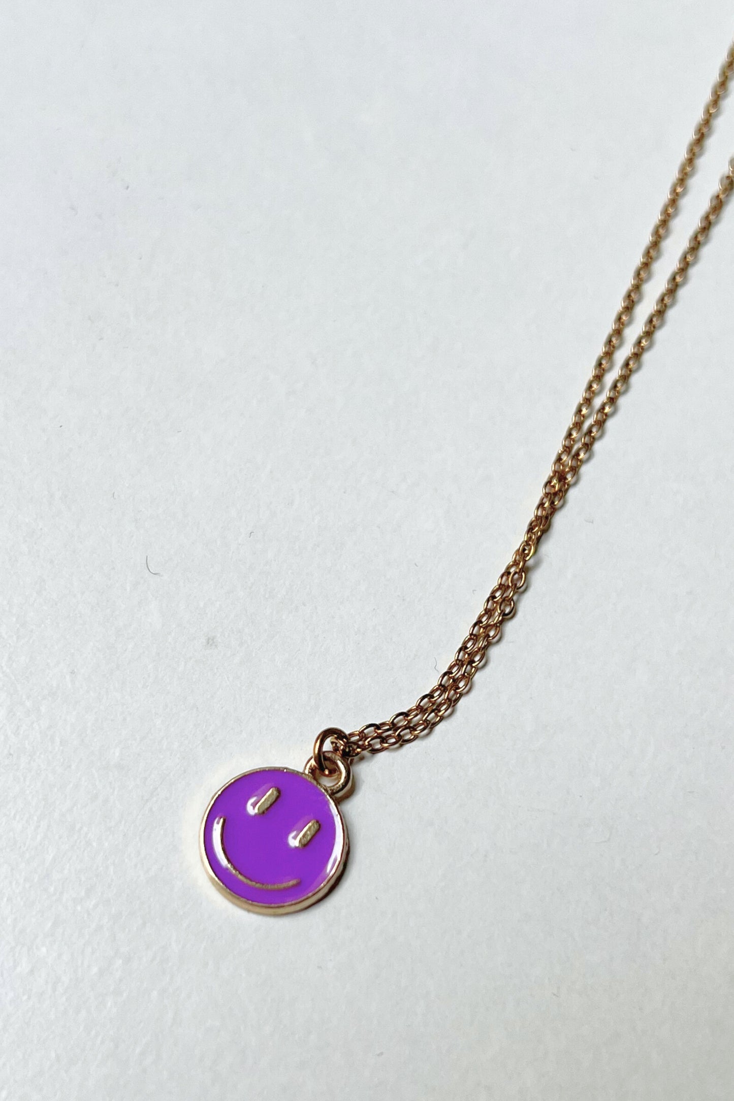 collier midnite or mauve acier inoxydable smiley summer diamant homme femme chaine fine summer festival electro techno