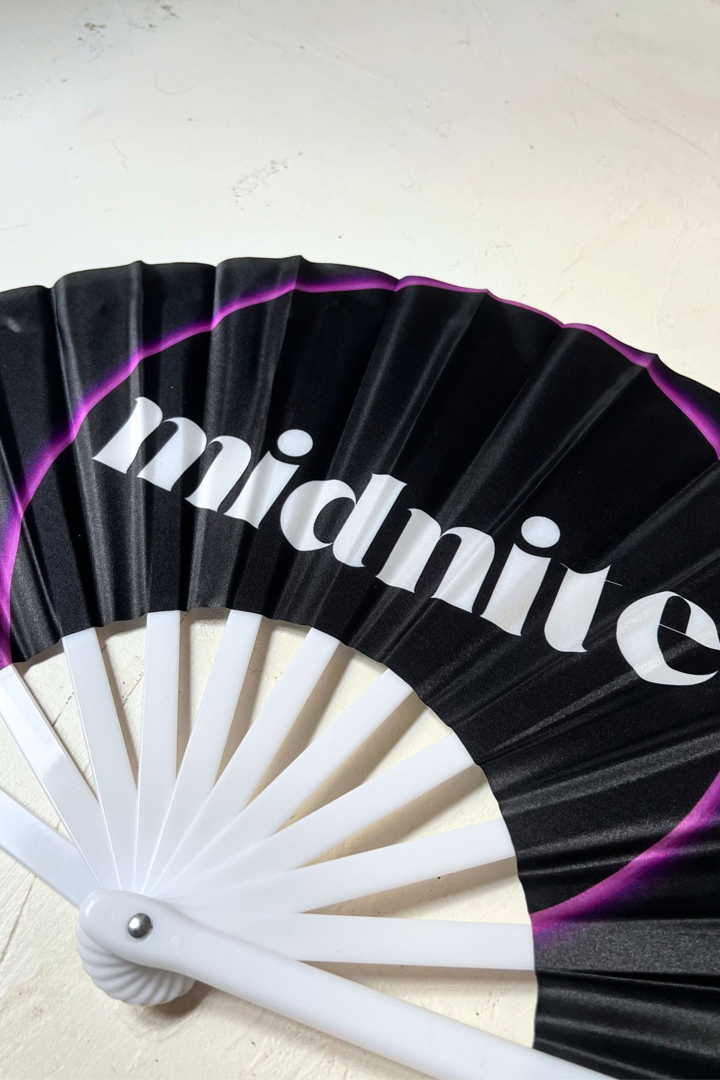 eventail fan midnite soiree noir mauve violet xxl style fete rave techno electro