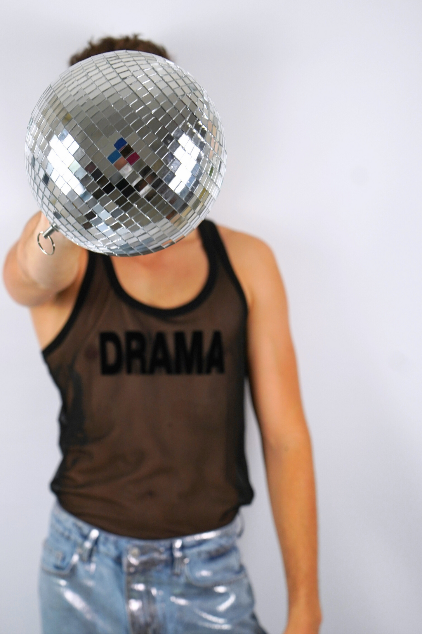 midnite haut debardeur transparent drama homme noir soiree gay festival