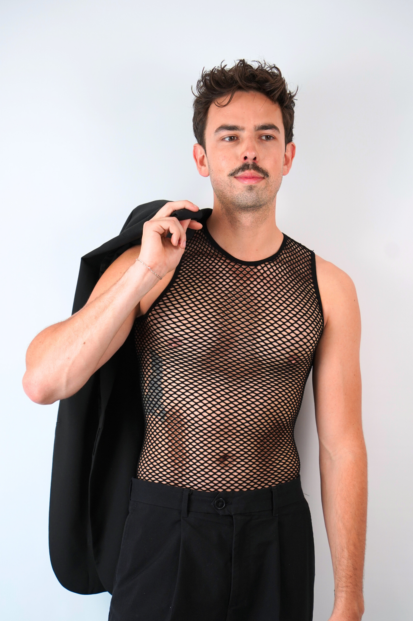 midnite debardeur resille fishnet filet de peche gay sexy transparent homme