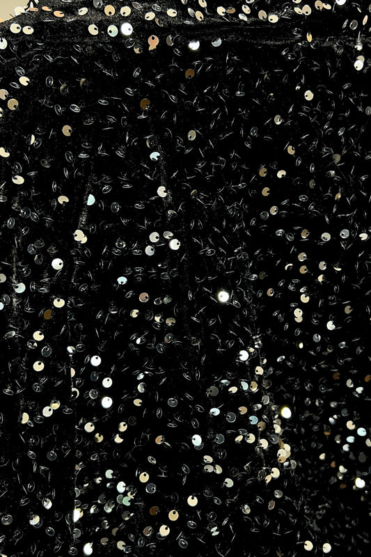 veste midnite sequins paillettes noir velours femme festival soiree techno disco argent velours bombers made in italie luxe sexy