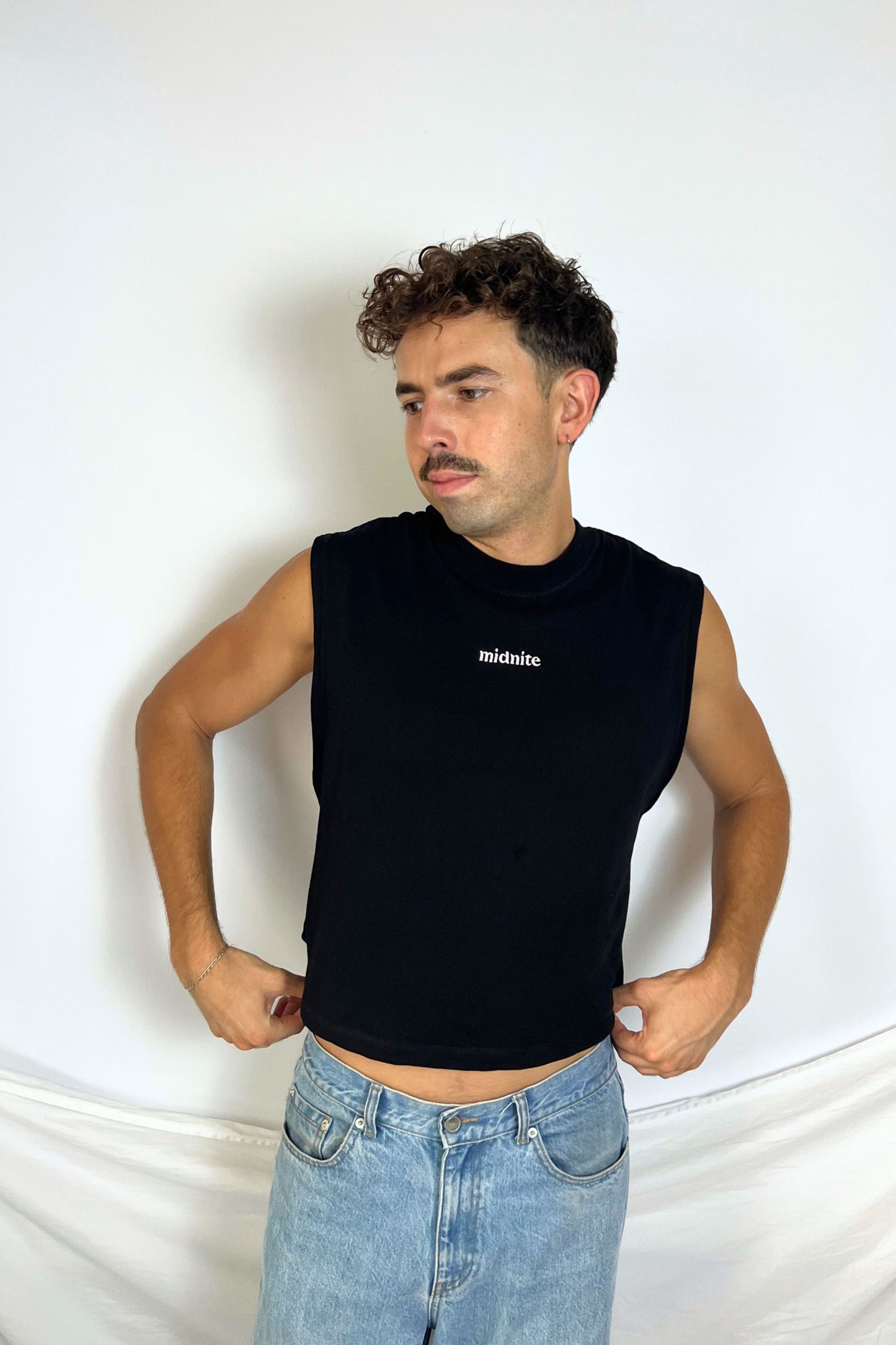 Débardeur boxy coton noir Midnite