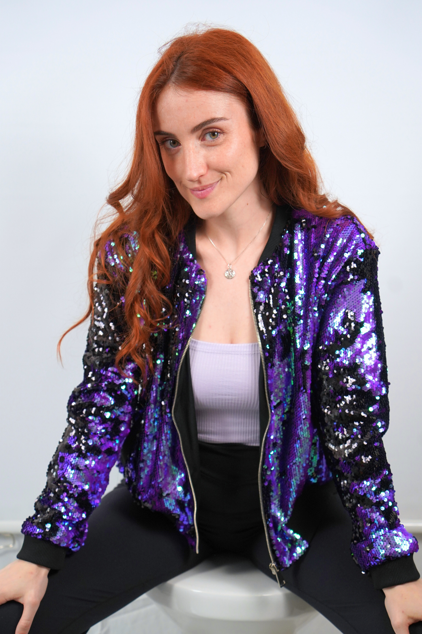 Veste bomber à sequins