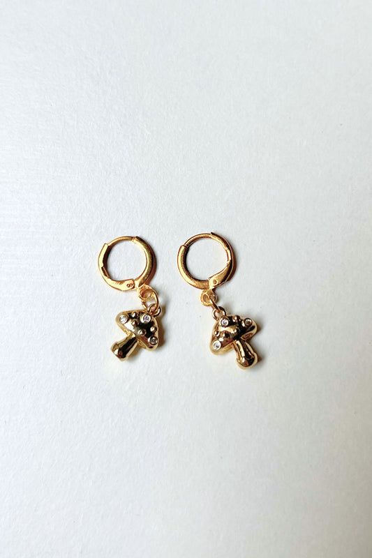 boucle d'oreille midnite or champignon femme homme summer festival mushroom luxe
