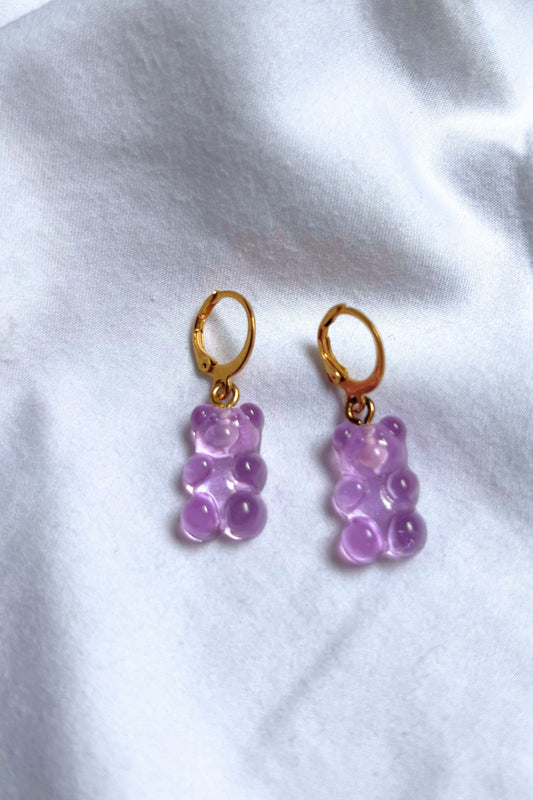 boucles d'oreille gummy mauve midnite