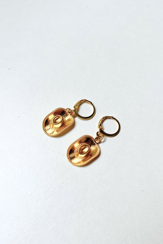 boucles d'oreilles midnite cowboy or techno argent acier inoxydable femme homme summer festival mushroom luxe