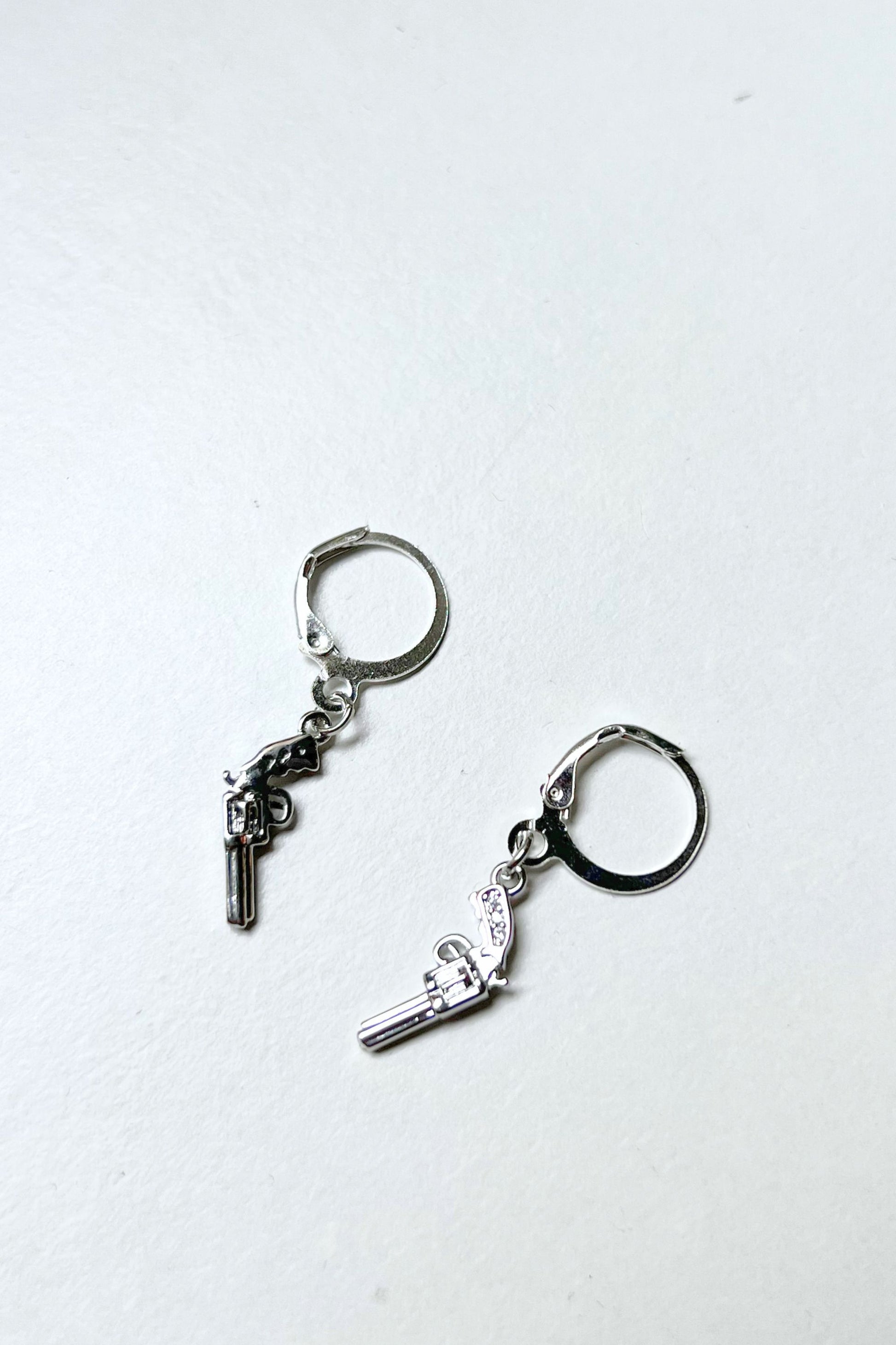 boucles d'oreilles midnite gun techno argent acier inoxydable femme homme summer festival mushroom luxe