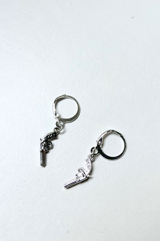 boucles d'oreilles midnite gun techno argent acier inoxydable femme homme summer festival mushroom luxe