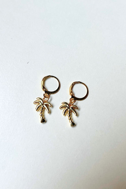 boucles d'oreilles midnite or palm tree femme homme summer festival palmier festival luxe