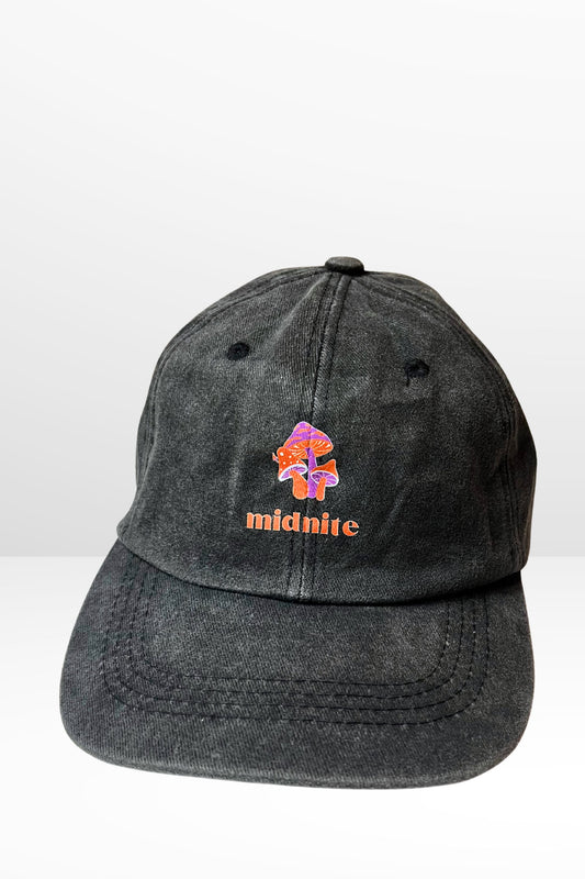 casquette midnite coton noir soiree festival homme style luxe marque francaise france rave techno mushrooms