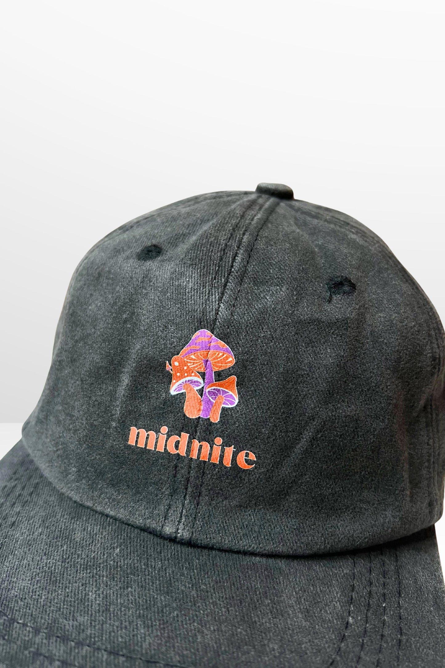 casquette midnite coton noir soiree festival homme style luxe marque francaise france rave techno mushrooms