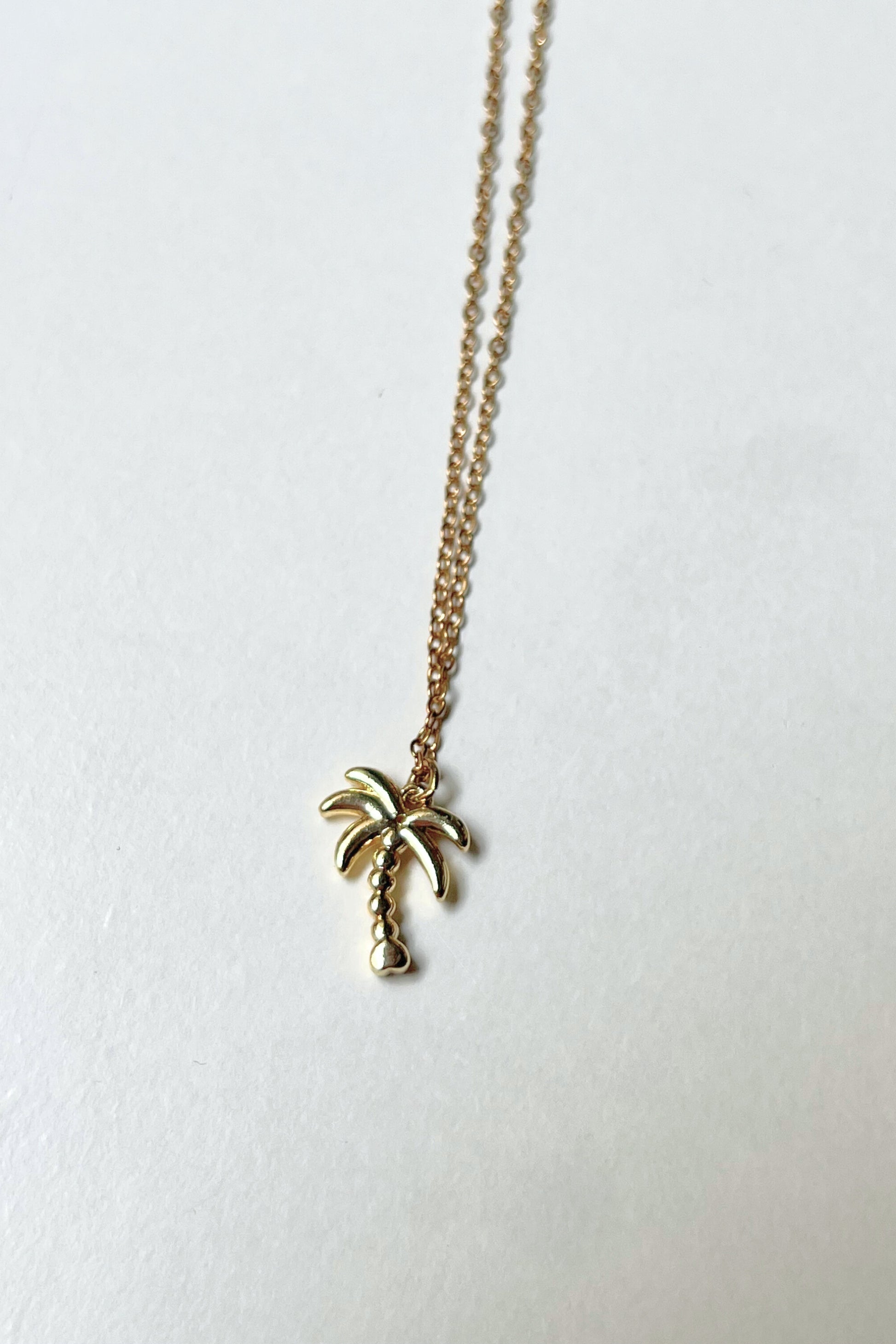 collier midnite gold or acier inoxydable palm tree summer diamant homme femme chaine fine