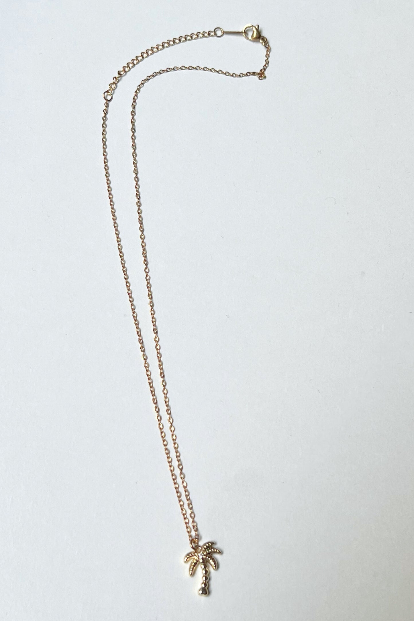 collier midnite gold or acier inoxydable palm tree summer diamant homme femme chaine fine