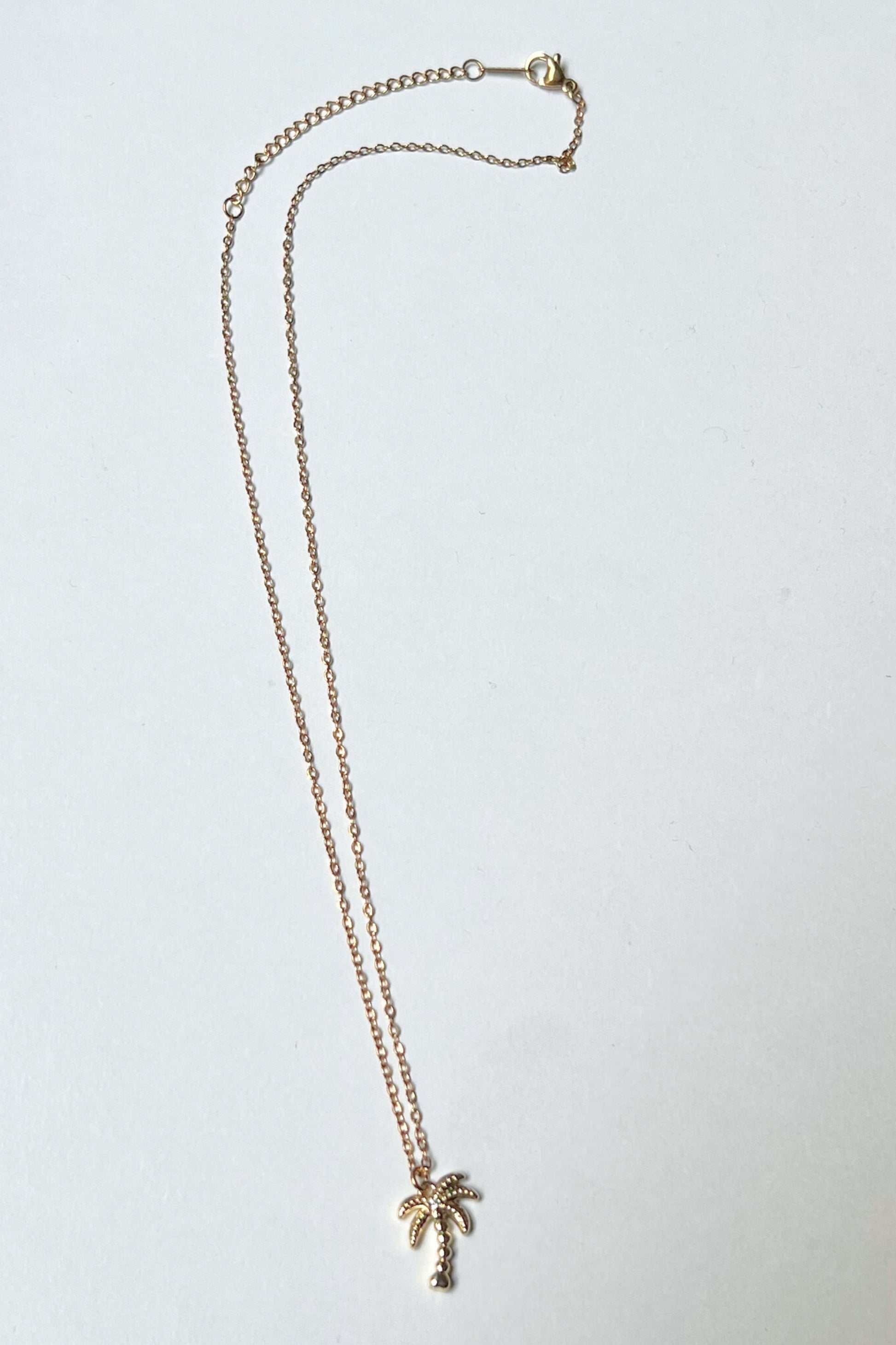 collier midnite gold or acier inoxydable palm tree summer diamant homme femme chaine fine