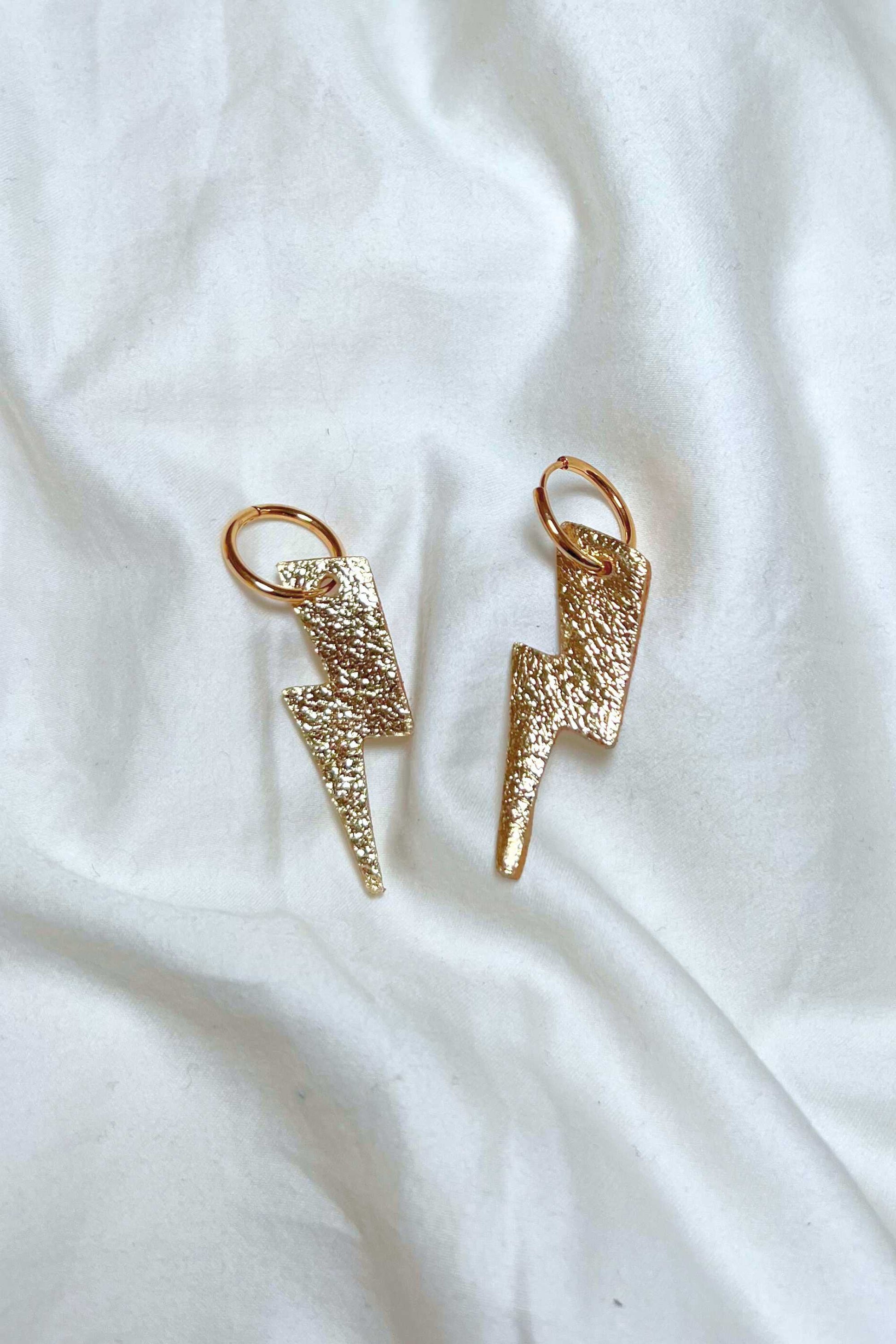 boucles d'oreilles cuir paillettes made in paris france festival midnite or gold