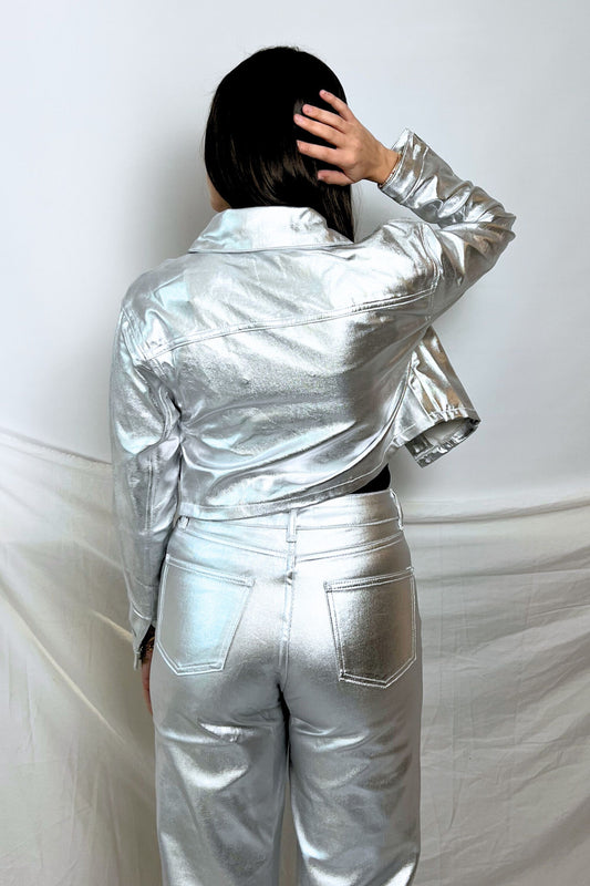 ensemble veste pantalon argent silver femme midnite summer 2026 techno disco pop 