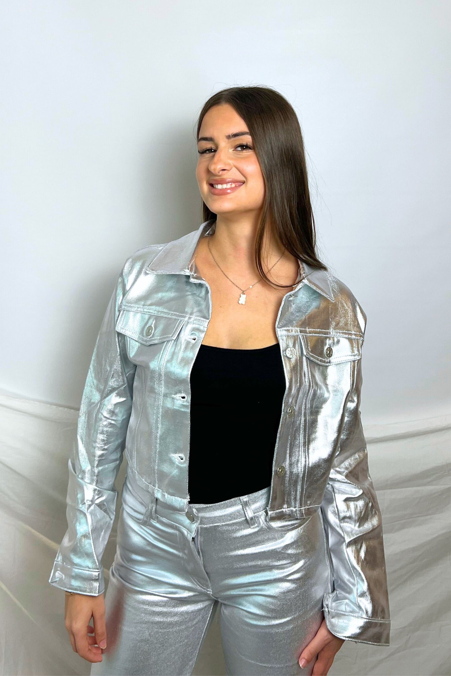 ensemble veste pantalon argent silver femme midnite summer 2026 techno disco pop 