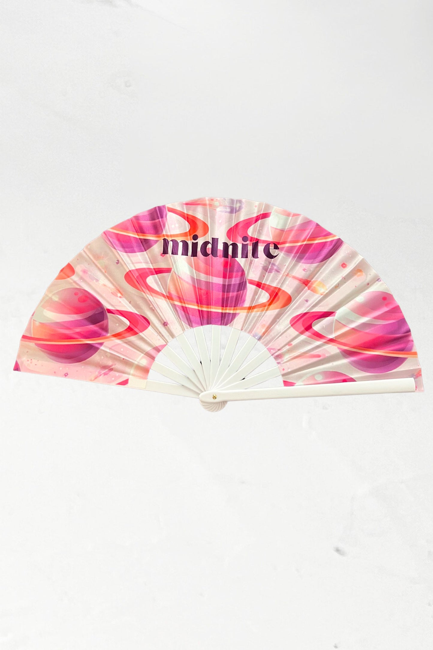 eventail fan midnite planete champignon festival soiree blanc rose xxl orange style fete rave techno summer 2026