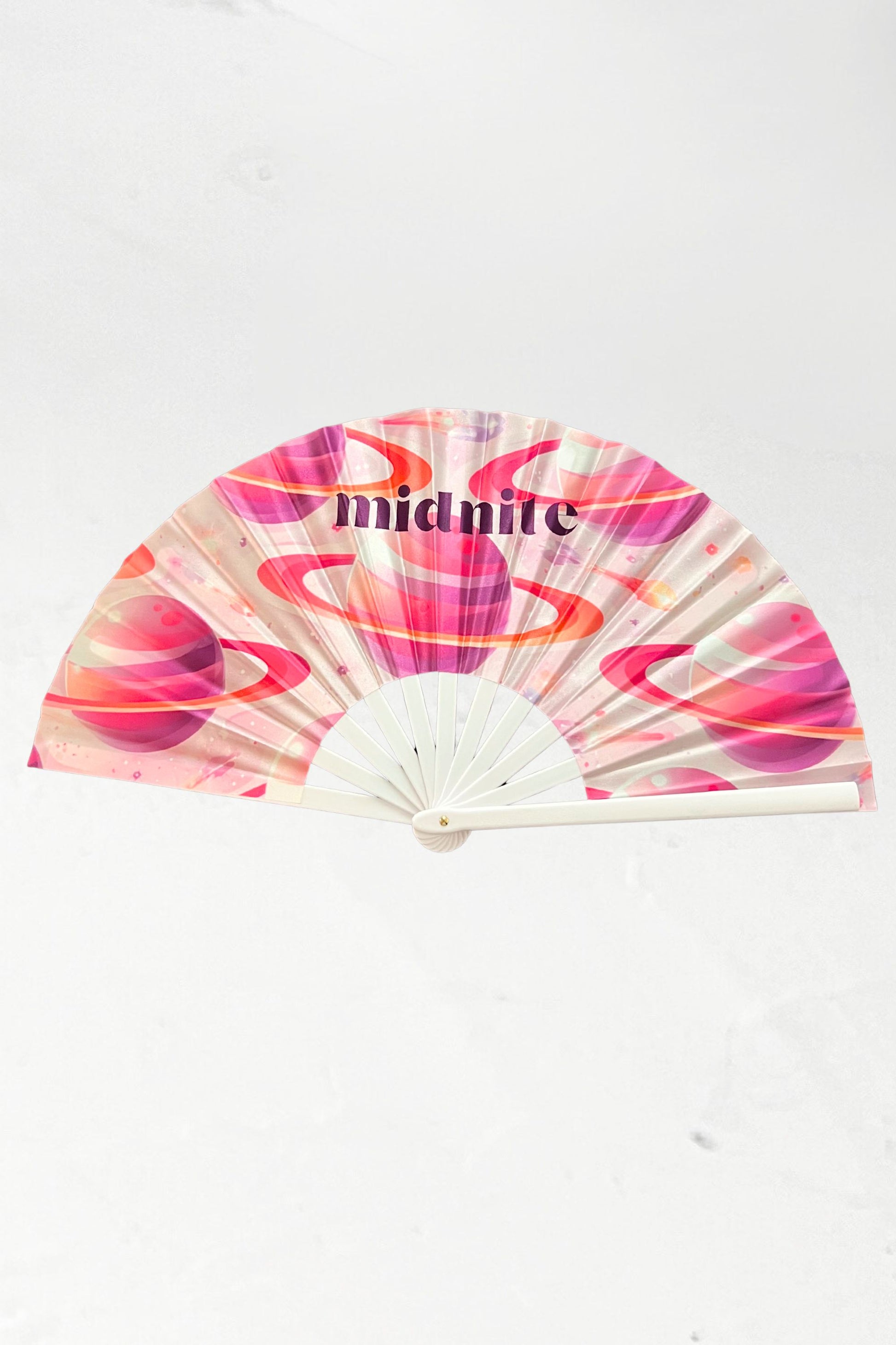 eventail fan midnite planete champignon festival soiree blanc rose xxl orange style fete rave techno summer 2026