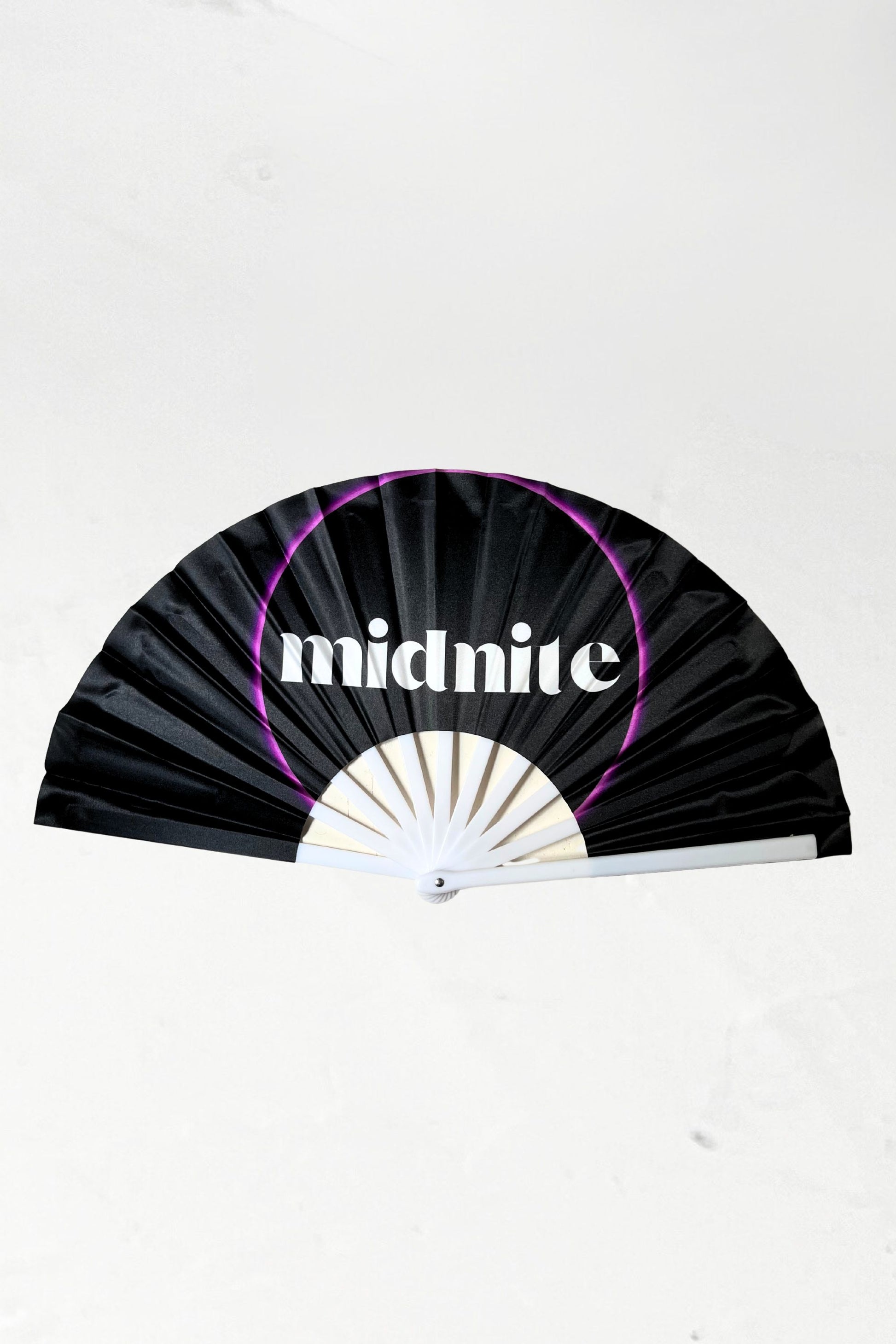 eventail fan midnite soiree noir mauve violet xxl style fete rave techno electro