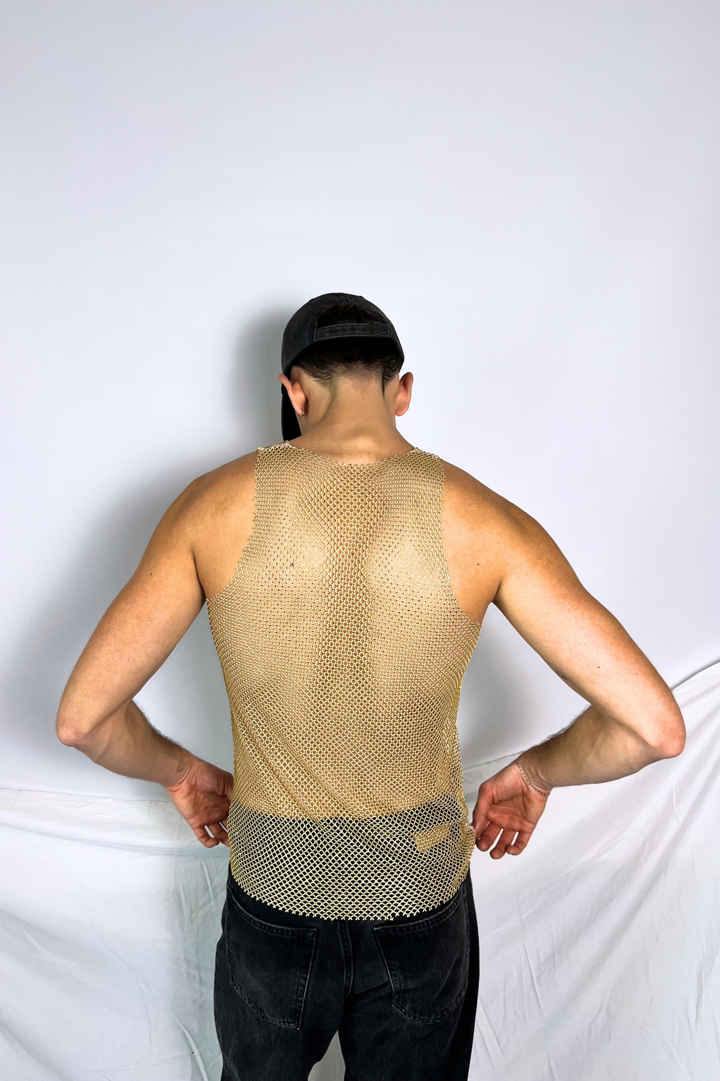haut strass gay homme midnite paillettes shine gold