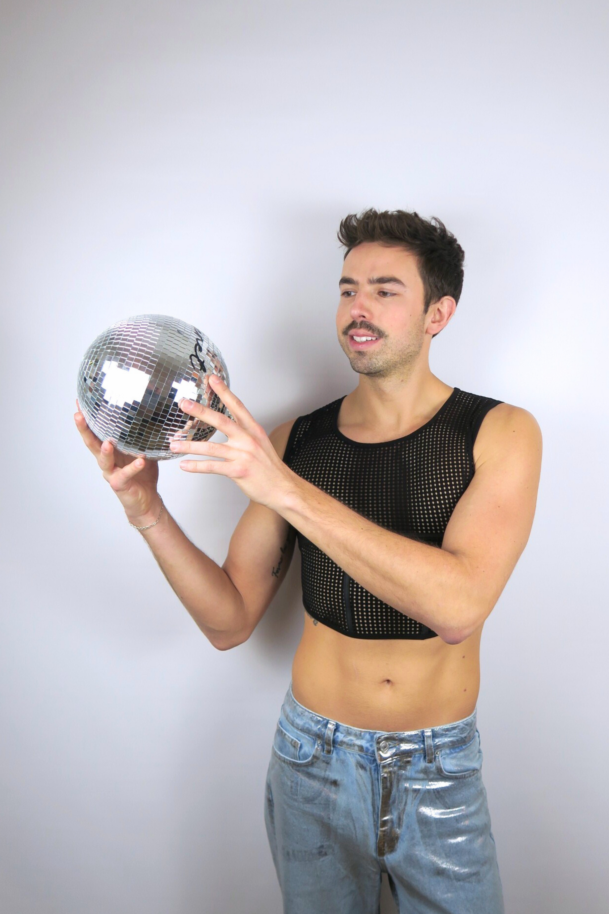 haut court crop homme midnite noir debardeur festival soiree