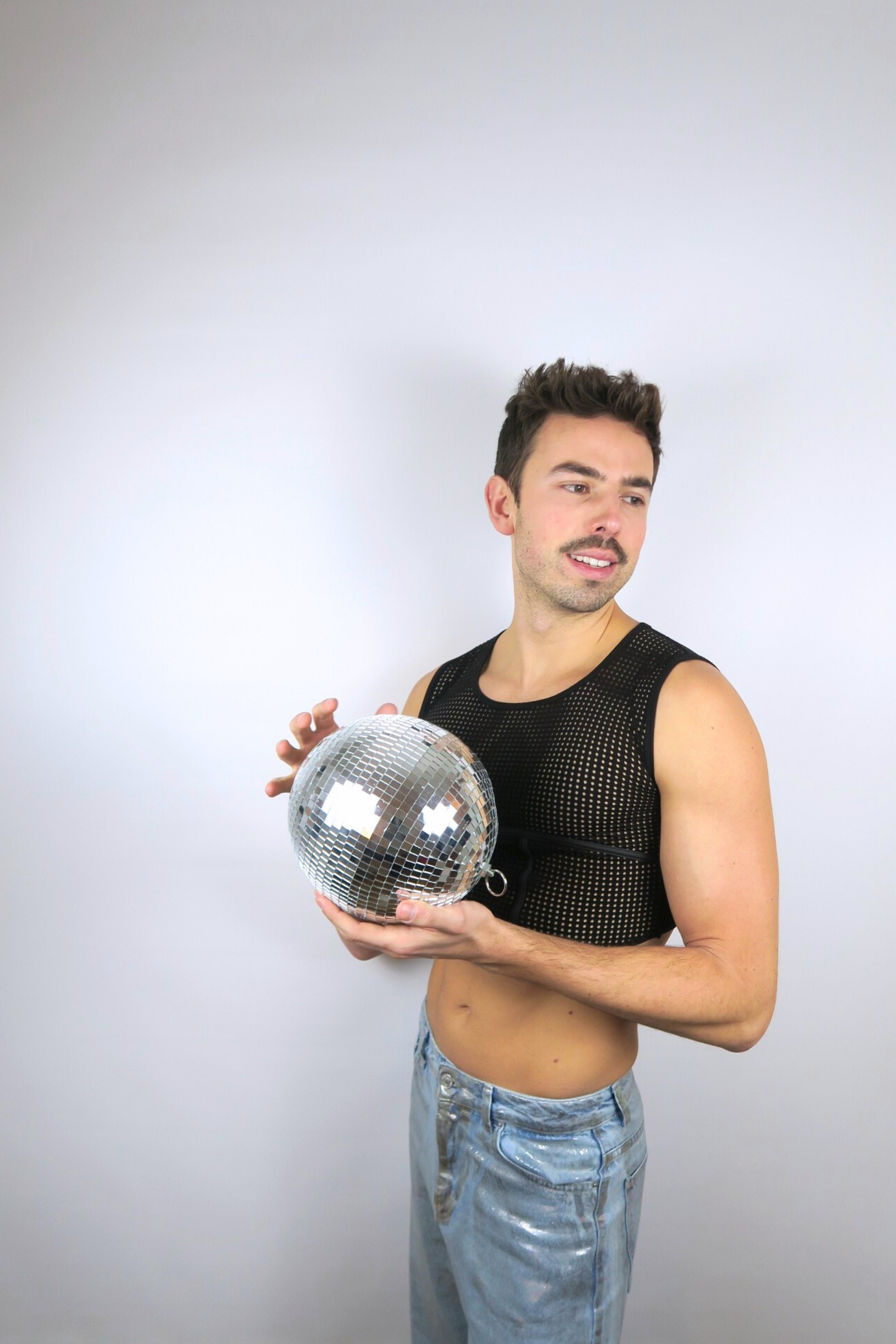 haut court crop homme midnite noir debardeur festival soiree