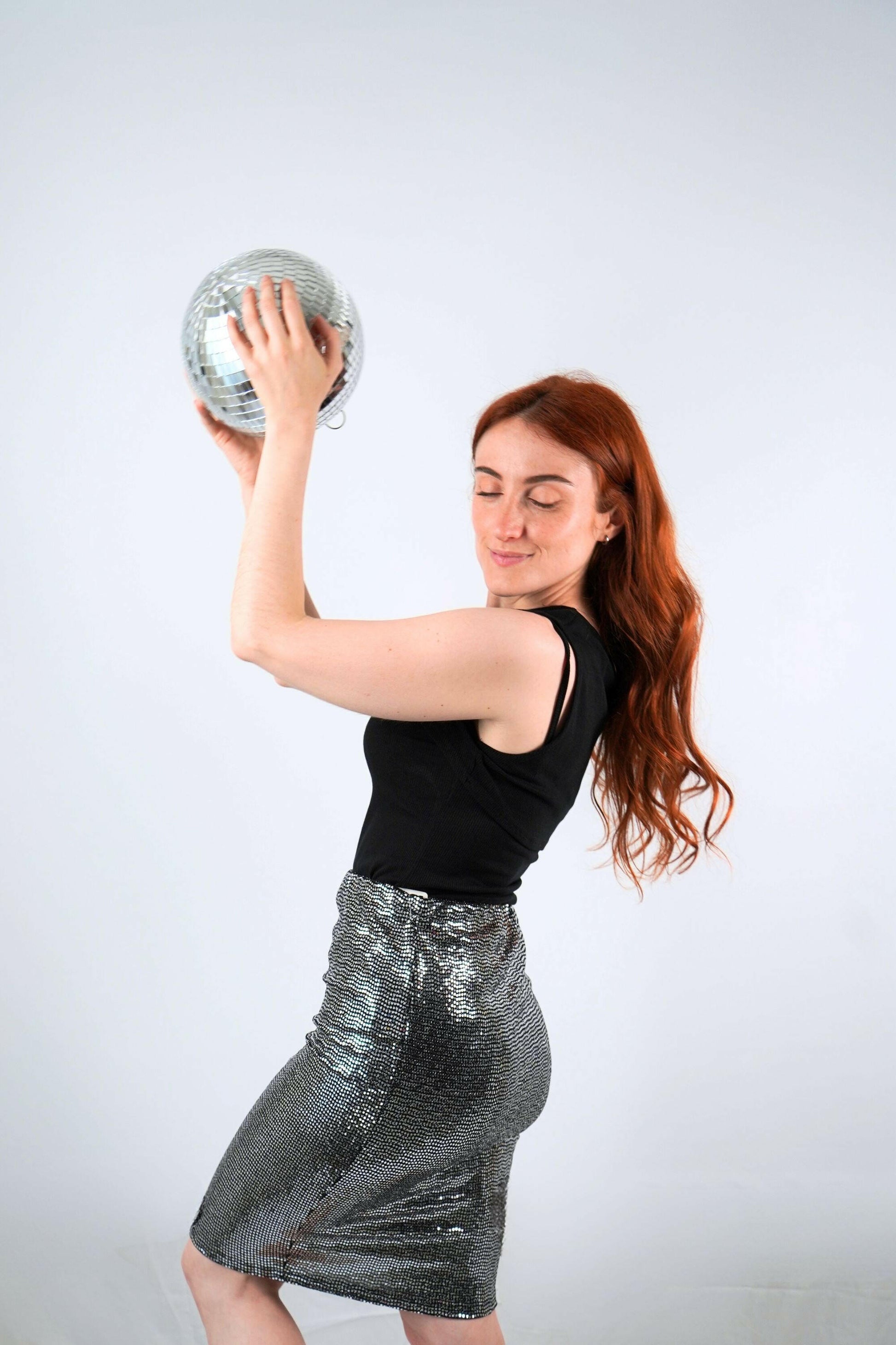 midnite jupe argent paillettes sequins femme