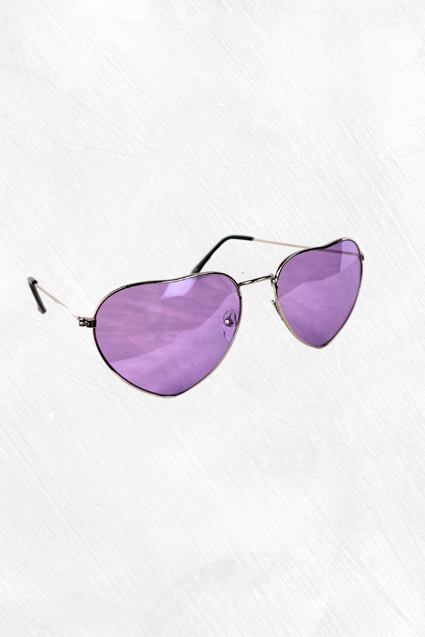 Lunettes de soleil cœur mauve
