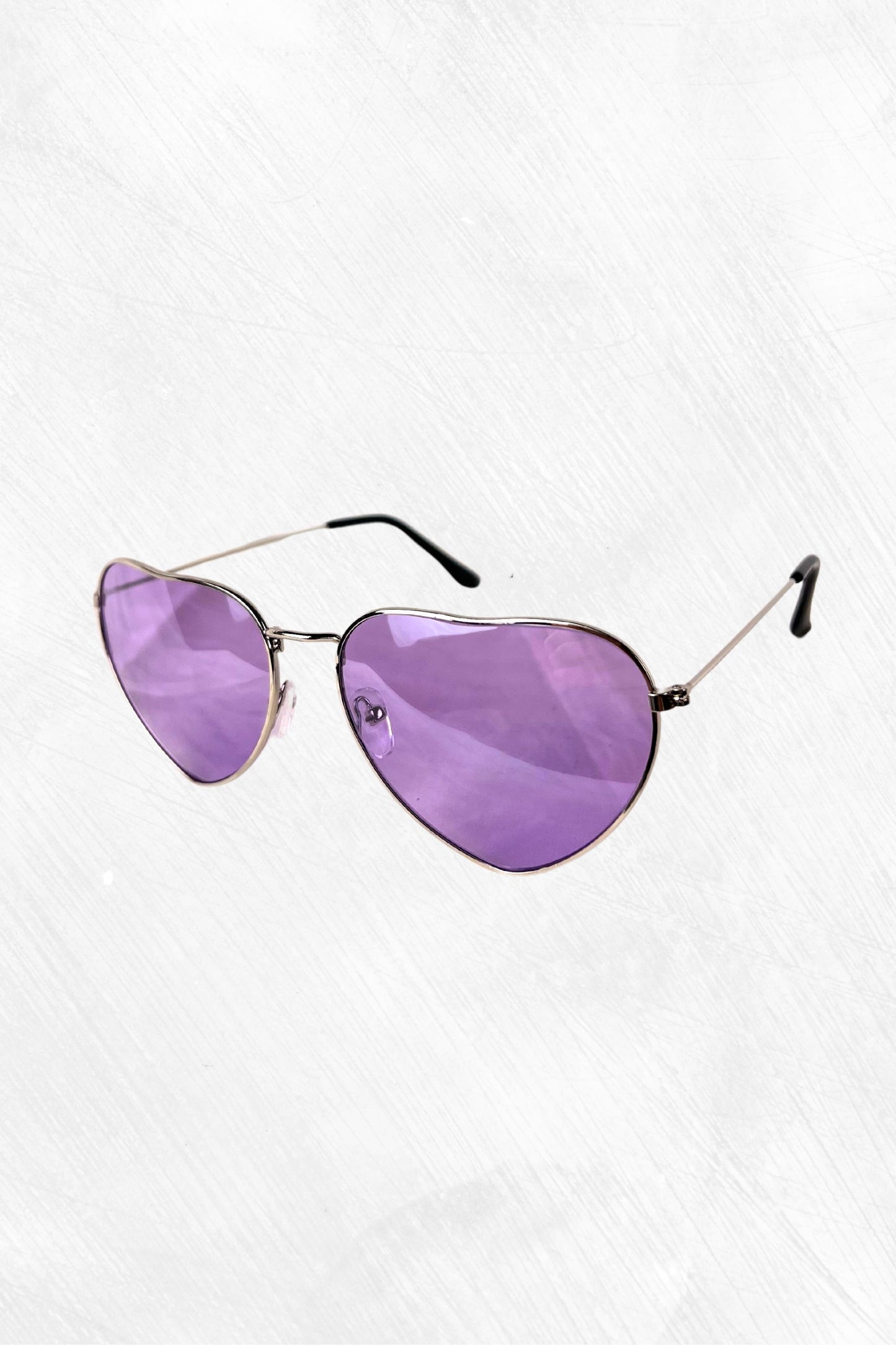 Lunettes de soleil cœur mauve
