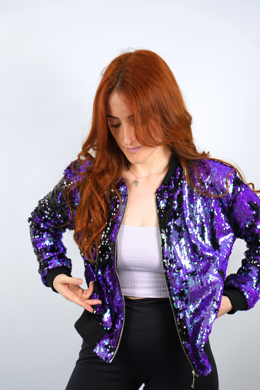 Veste bomber à sequins