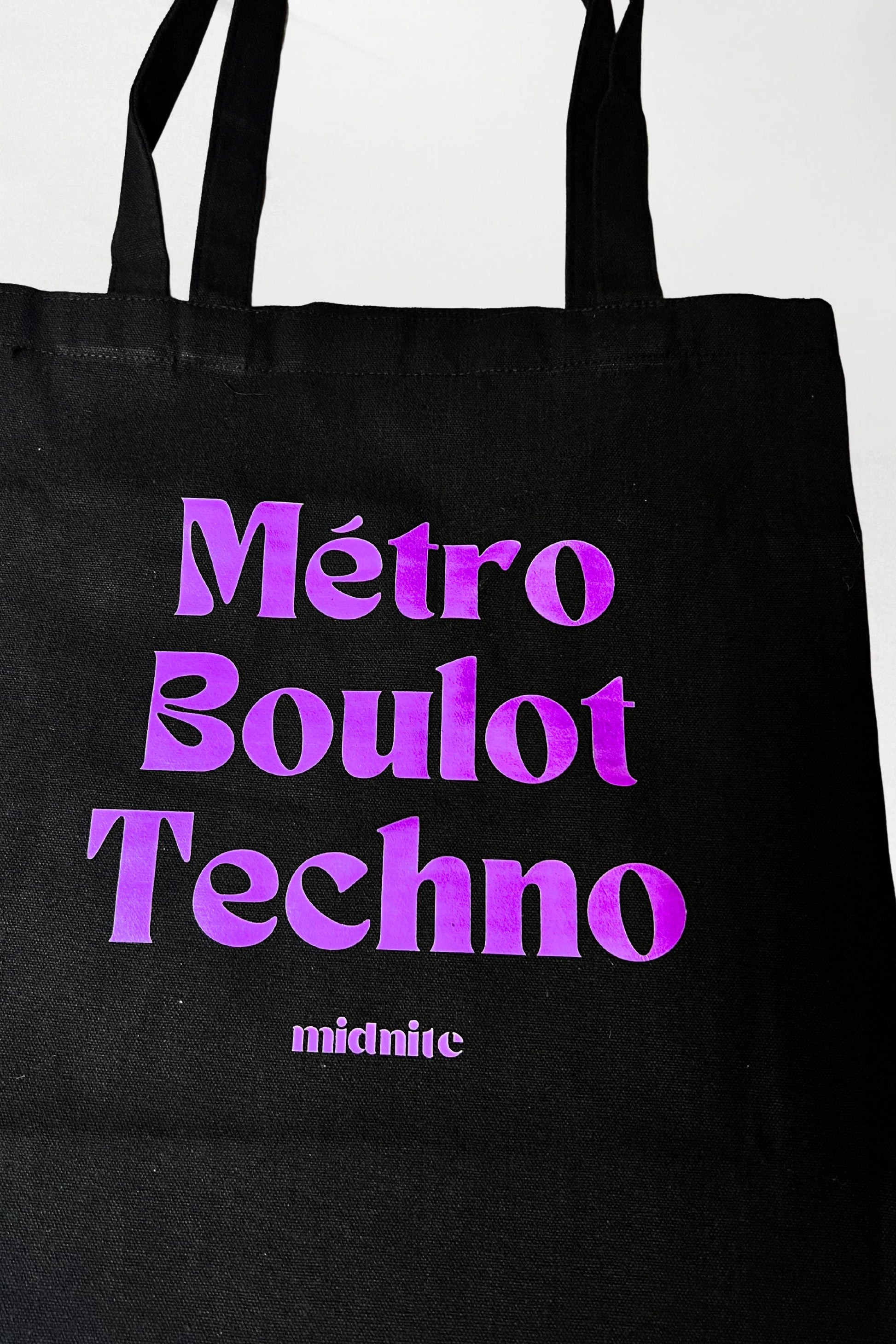 sac techno midnite tote bag violet noir rave