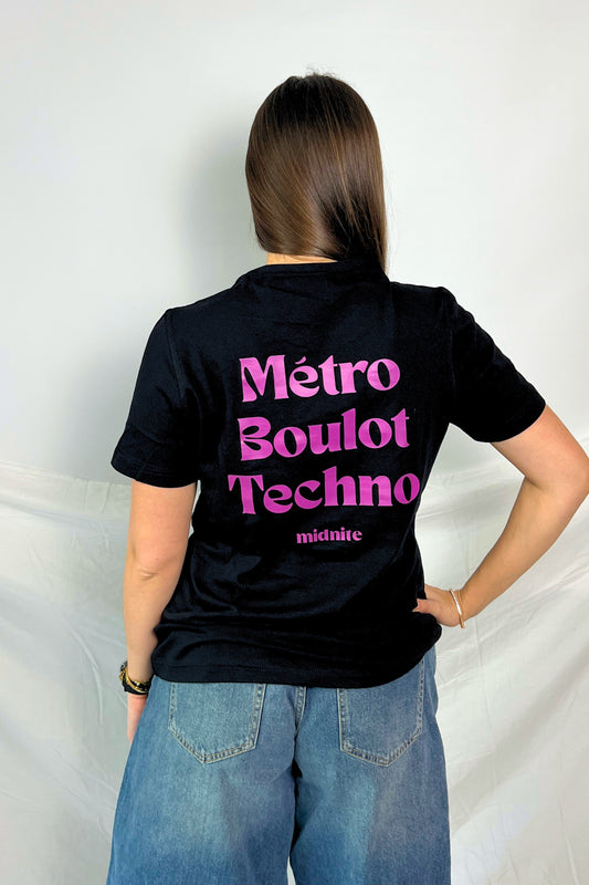 tshirt techno femme coton noir